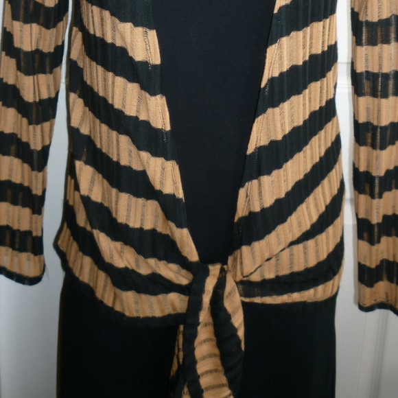 Coldwater Creek - Open-Tie Front Stripped Sweater - Picture 3 of 8